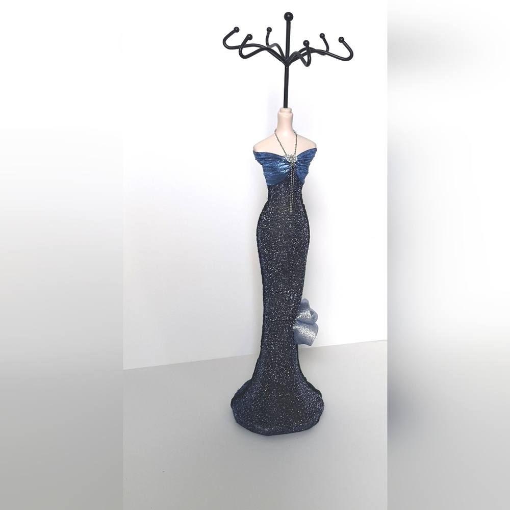 Jewelry Display Stand Lady Shimmer Blue Dress